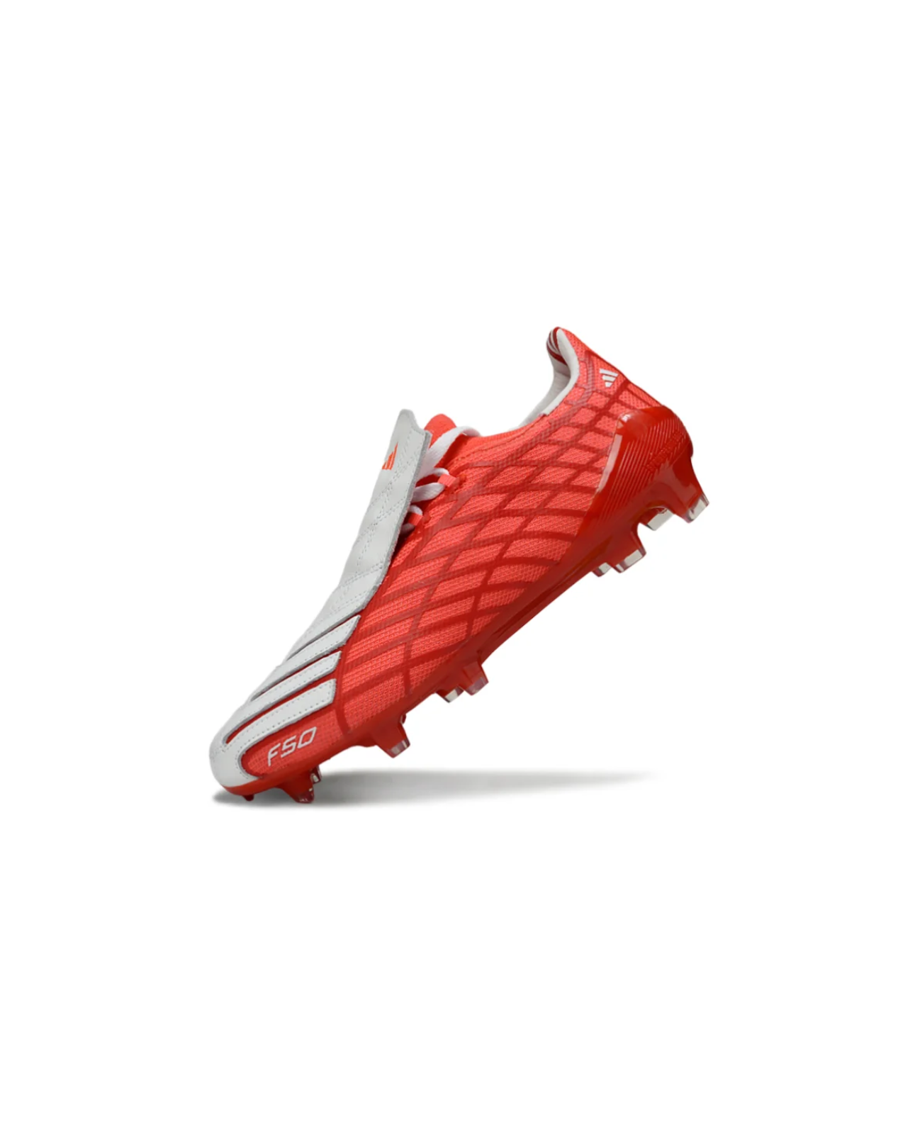 F50 Spider Elite Football Stud Shoes White Red FG Lace Soccer