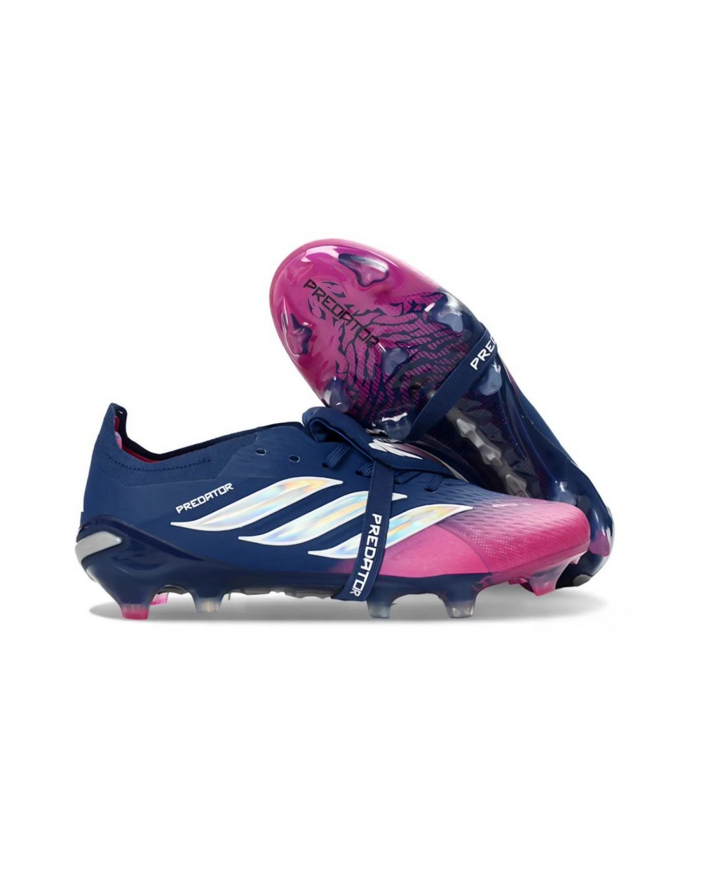 Predator 26 Elite Navy Blue Pink Fold over FG Football Cleats