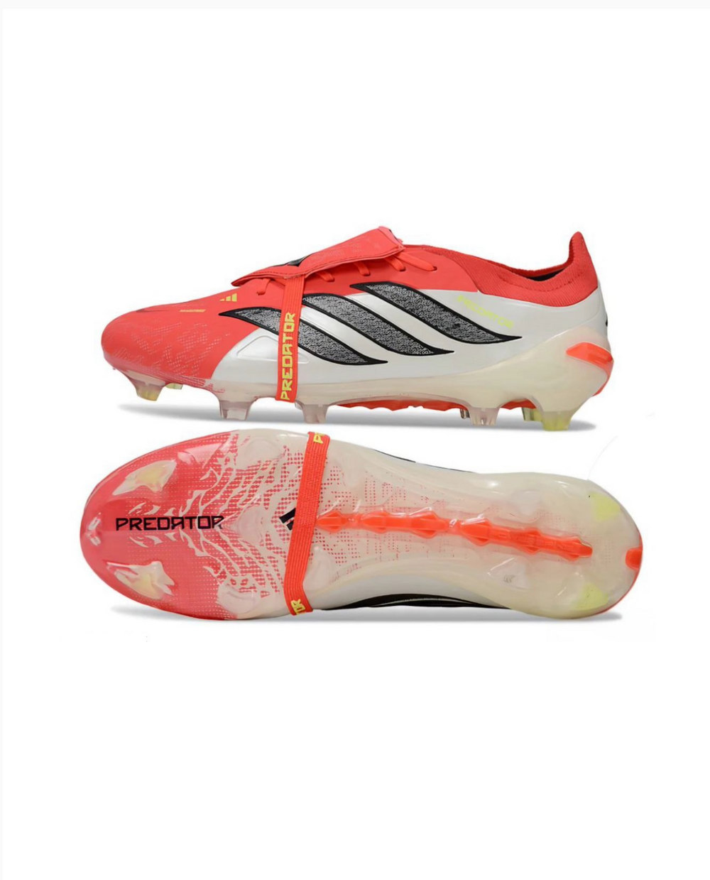 Predator 26 Elite Red Coral White Fold over FG Football Cleats