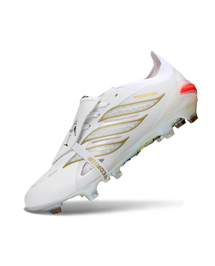 Predator 26 Elite White Gold Fold over FG Football Cleats