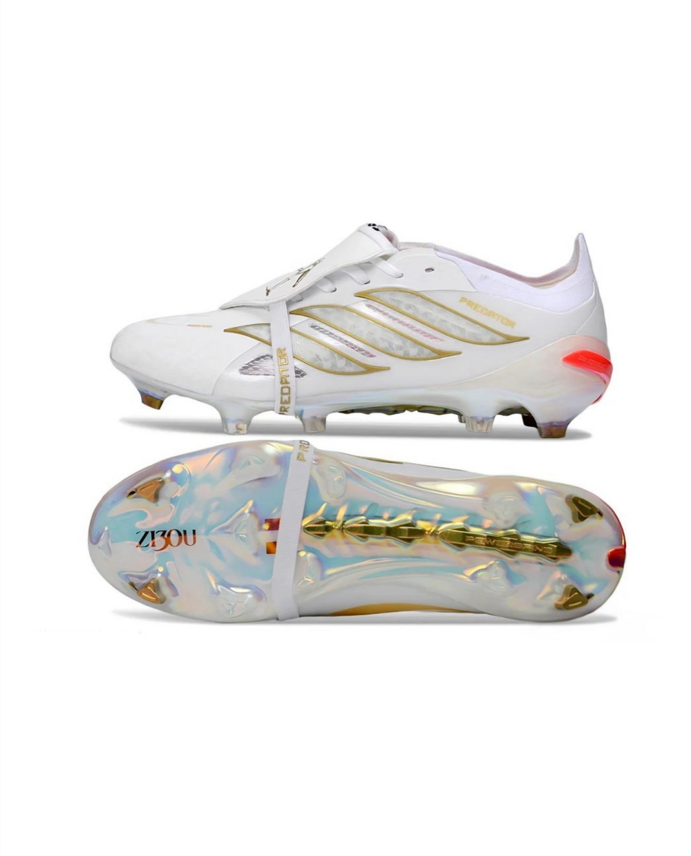 Predator 26 Elite White Gold Fold over FG Football Cleats