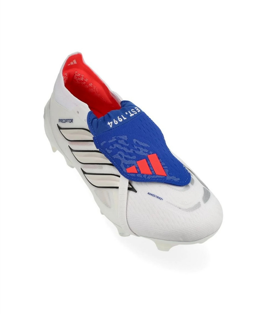 Predator 26 Elite White Silver Royal Blue Fold over FG Football