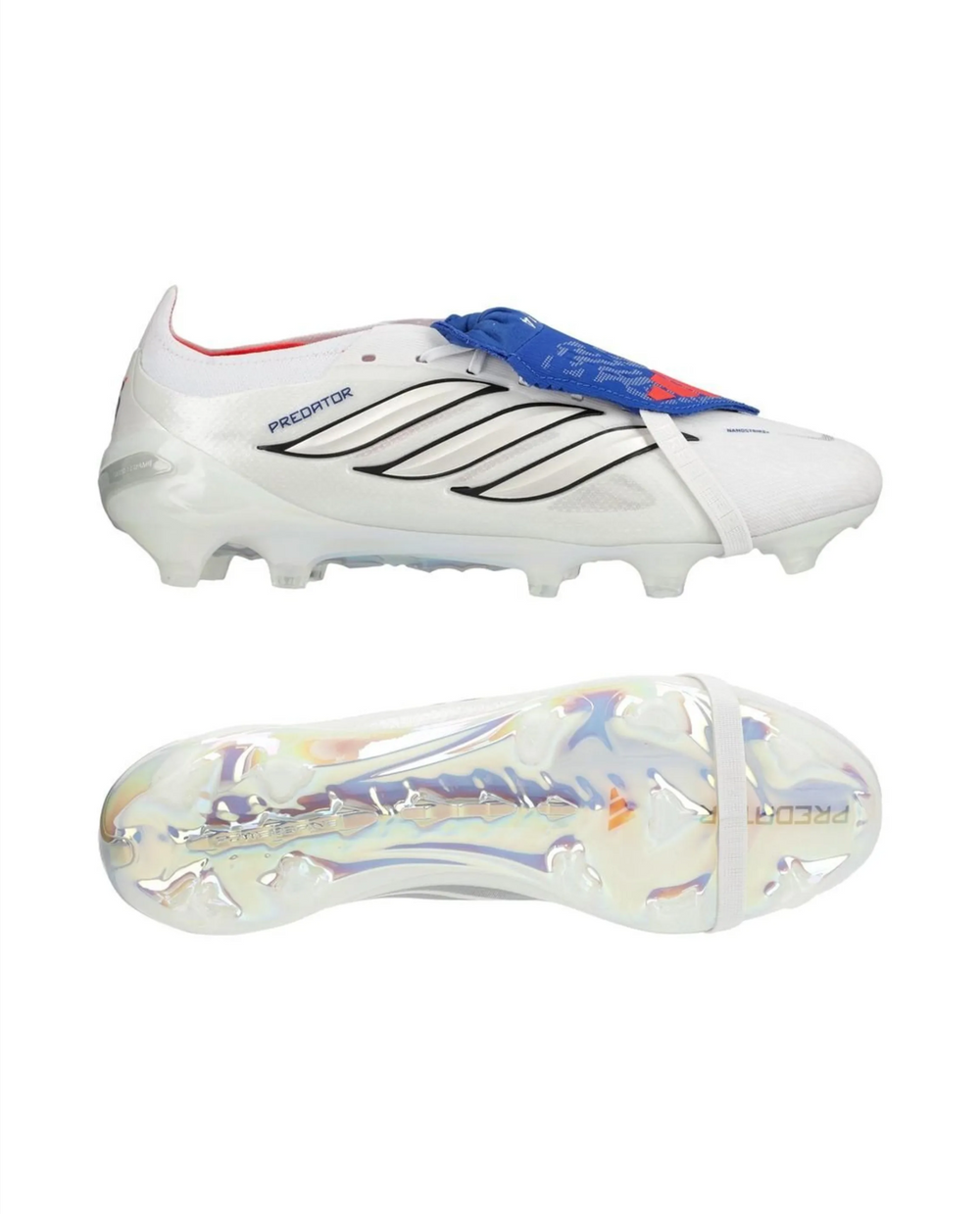 Predator 26 Elite White Silver Royal Blue Fold over FG Football