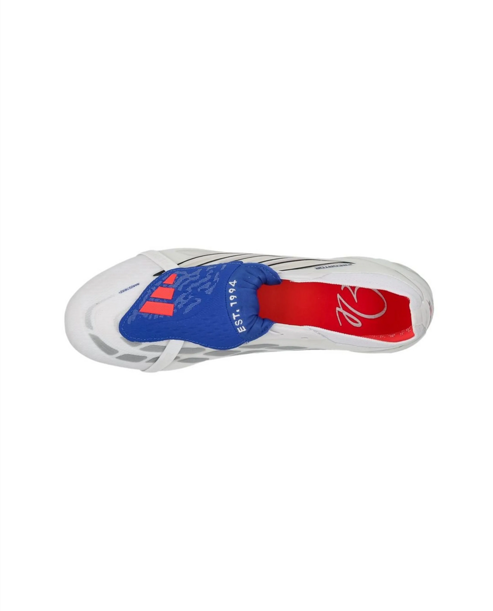 Predator 26 Elite White Silver Royal Blue Fold over FG Football