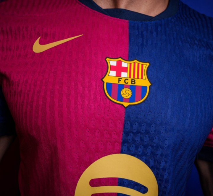 Barcelona Home Jersey 2024 featuring the club crest and a vibrant color design