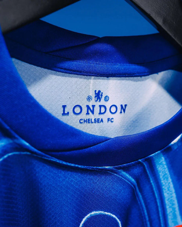Chelsea home jersey 2024-25 featuring the London Chelsea FC logo on the collar