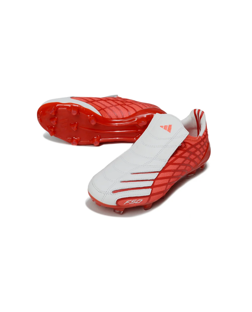 F50 Spider Elite Football Stud Shoes White Red FG Lace Soccer