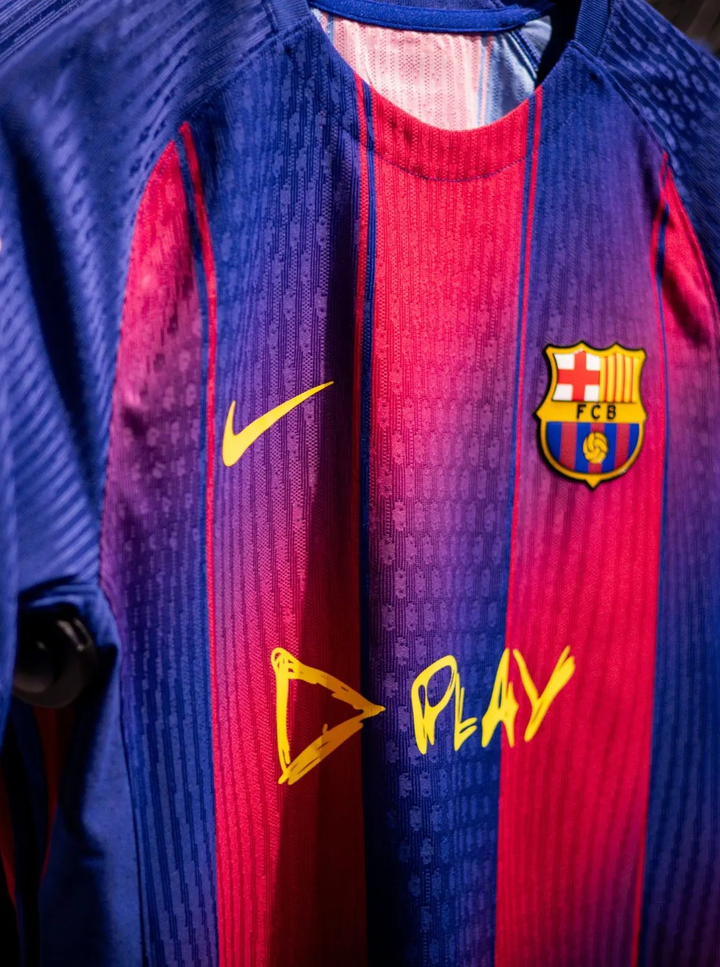 FC Barcelona Ed Sheeran jersey 2025-26 featuring iconic blue and maroon design with Nike logo