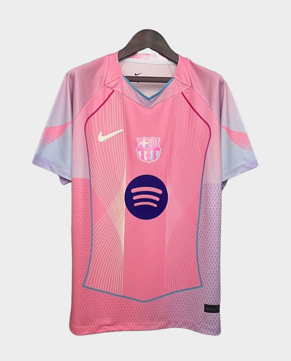 The Dribble Store FC Barcelona Pink Jersey 2025 with Nike logo and pink gradient design