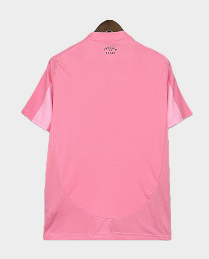 Back view of the Inter Miami 2025-26 home jersey in vibrant pink with a modern design