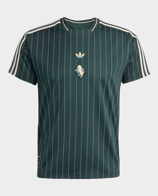 The Dribble Store Juventus terrace icon player version jersey in green with striped design and logo