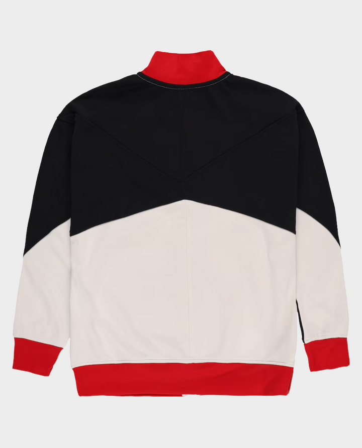 Liverpool FC 2025 home windbreaker featuring a stylish black, white, and red color block design