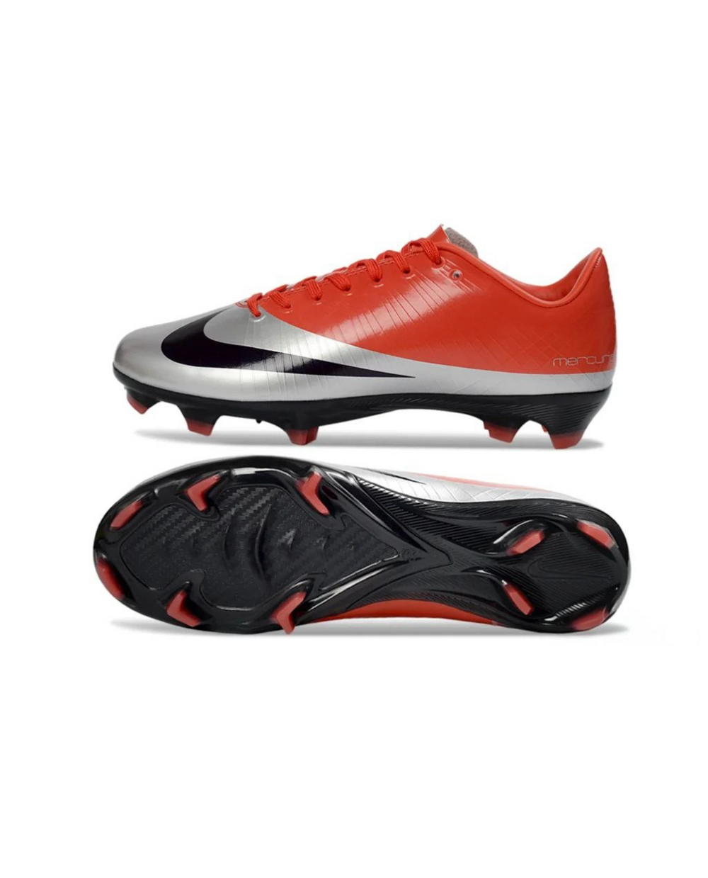 Mercurial Super Fly CR7 Soccer Cleats - Retro Red Silver Low-Top