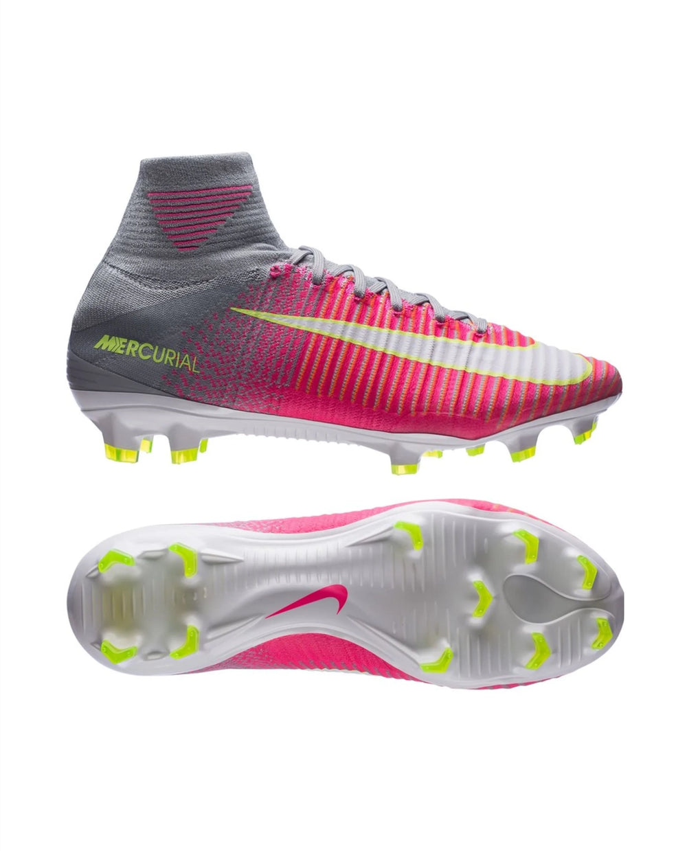 Mercurial Superfly 5 CR7 Pink Grey High Top FG Football Cleats