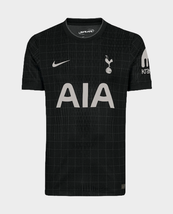 The Dribble Store Tottenham Hotspur away jersey 2025-26 black grid pattern Nike AIA sponsor club crest