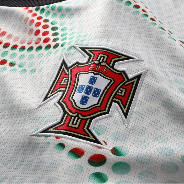 Portugal Away Jersey 2025-26 Player featuring the national emblem and vibrant design