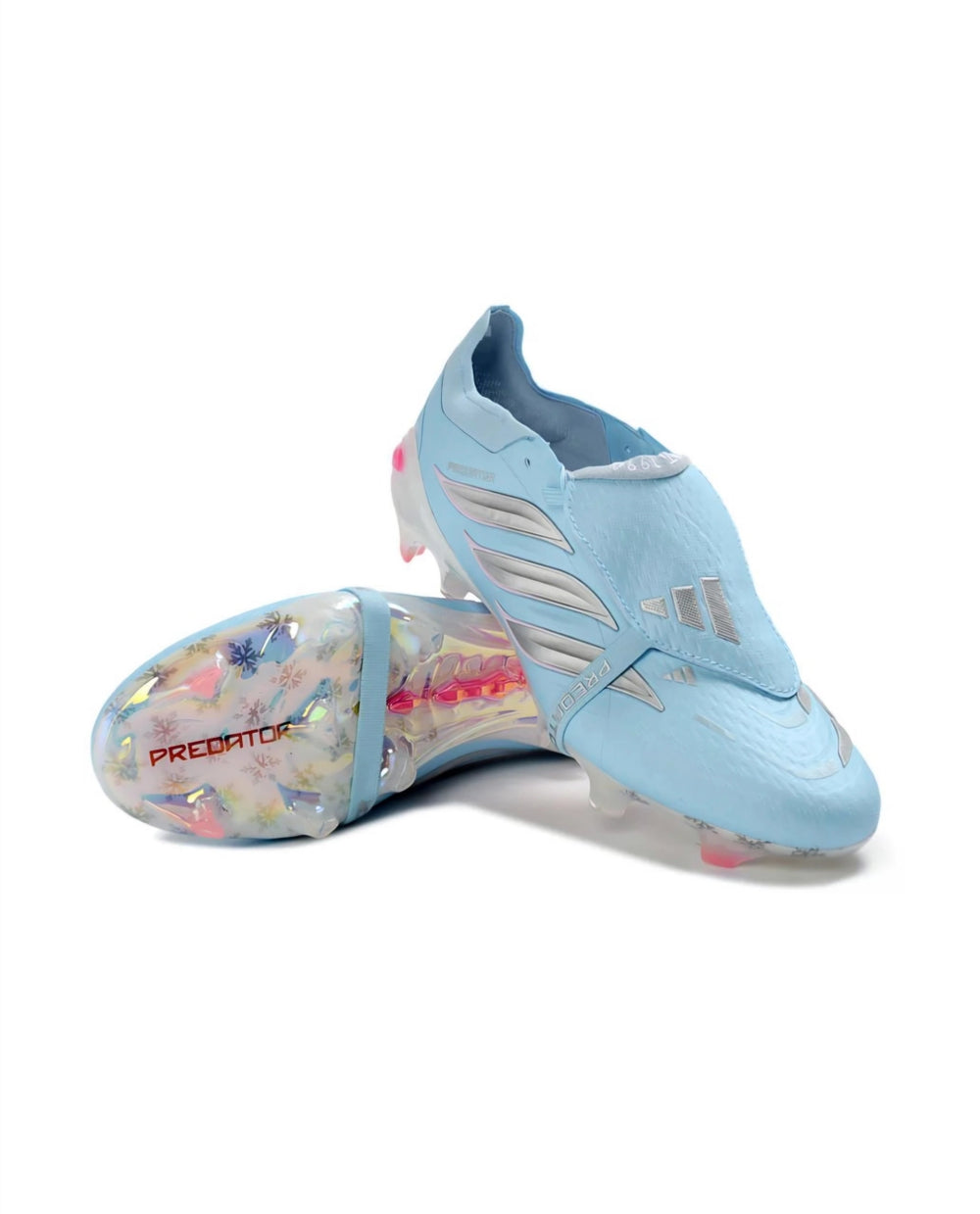 Predator 26 Elite Sky Blue Pink Fold over FG Football Cleats