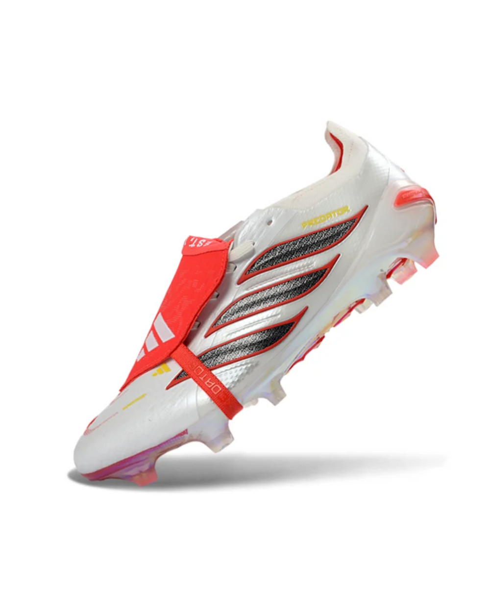 Predator 26 Elite White Red Black Fold over FG Football Cleats
