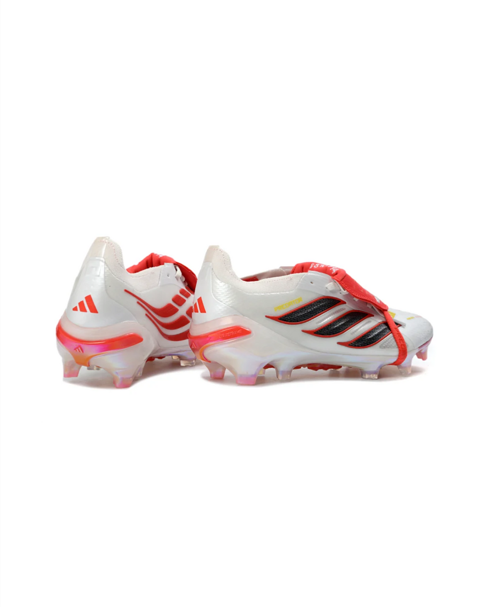 Predator 26 Elite White Red Black Fold over FG Football Cleats