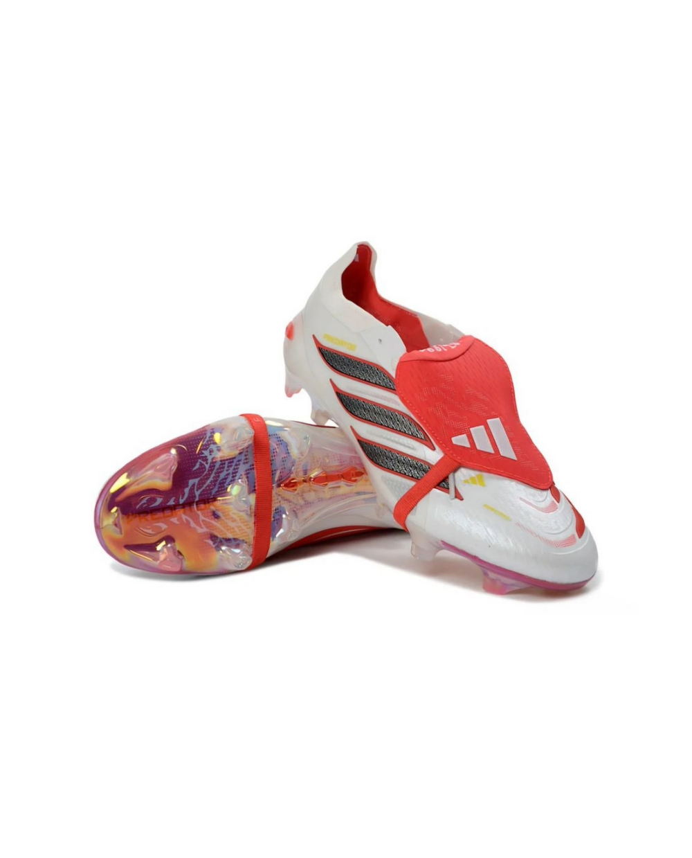 Predator 26 Elite White Red Black Fold over FG Football Cleats