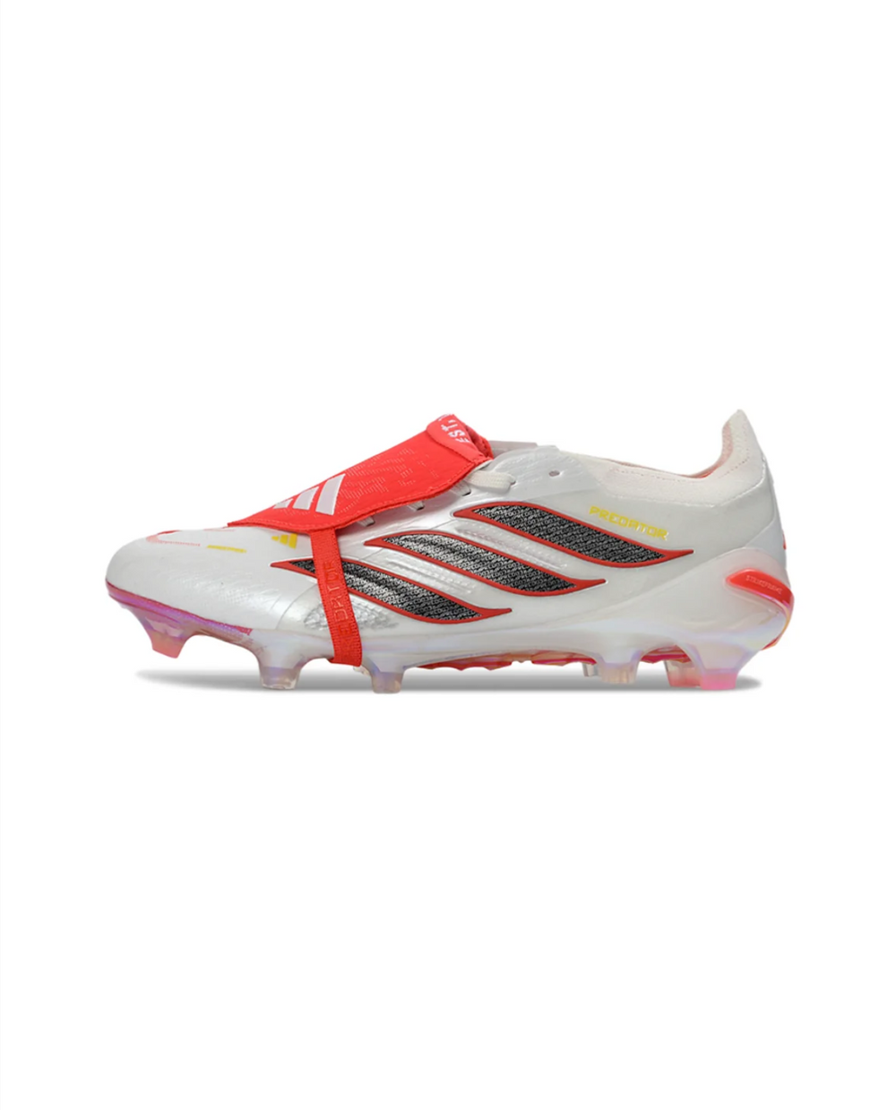Predator 26 Elite White Red Black Fold over FG Football Cleats
