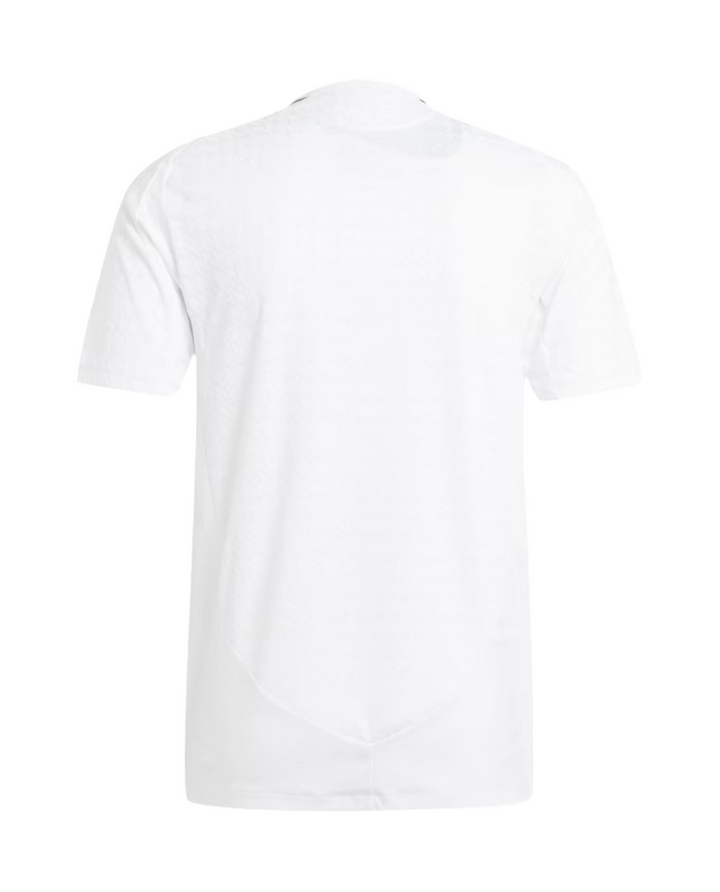 Back view of Real Madrid jersey fan version in white with soft fabric for comfortable wear