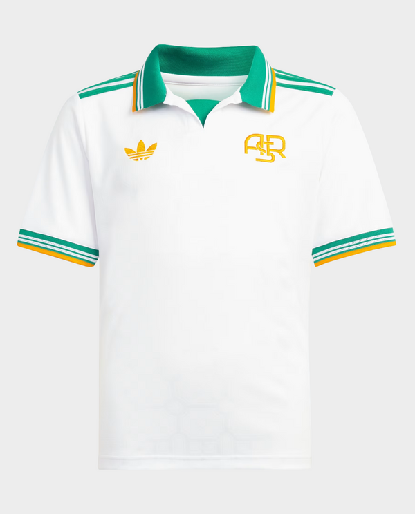 The Dribble Store Roma third jersey 2025-26 player version in white with green and yellow accents